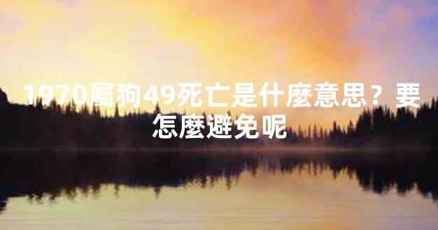 1970屬狗49死亡是什麼意思？要怎麼避免呢