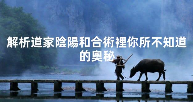 解析道家陰陽和合術裡你所不知道的奧秘