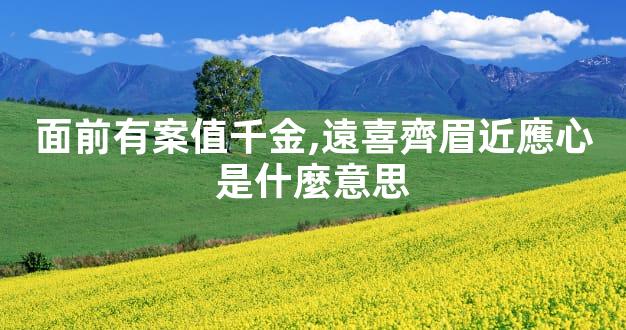 面前有案值千金,遠喜齊眉近應心是什麼意思